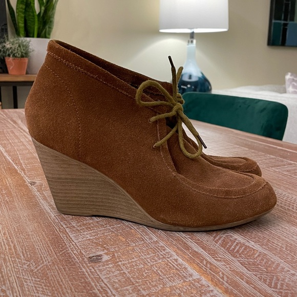 Chukka leather bootie Wedges sz 9 - Picture 2 of 12